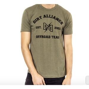 Dirt Alliance Off Road Military Green Graphic Mens Tee M